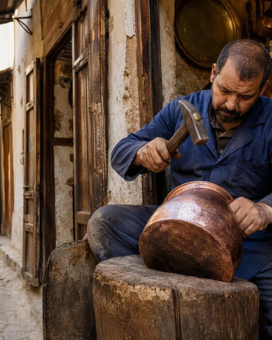 Van broodplank naar koperen ketel in de medina van Fez