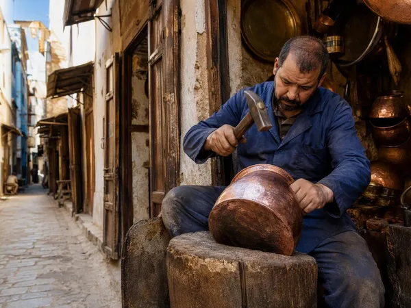Van broodplank naar koperen ketel in de medina van Fez