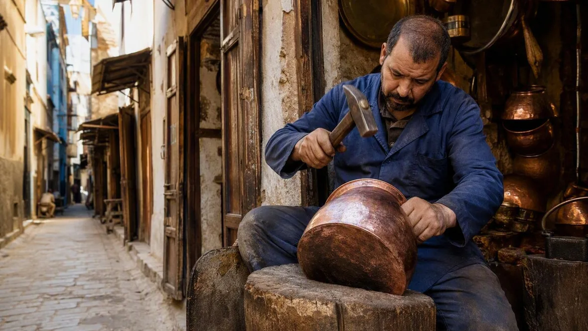 Van broodplank naar koperen ketel in de medina van Fez