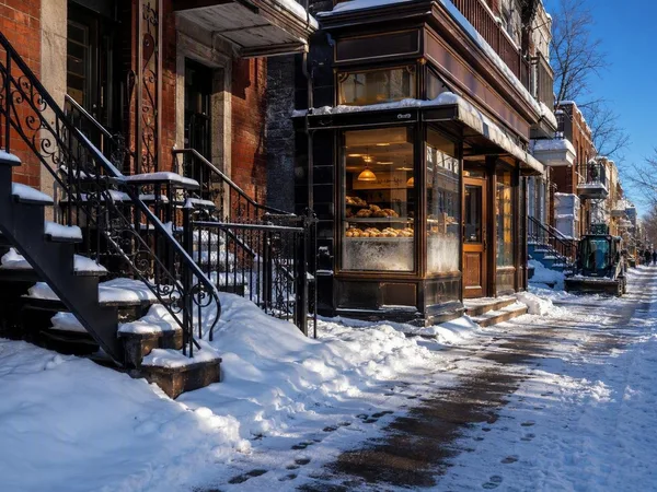 Villeray schuift de sneeuw opzij