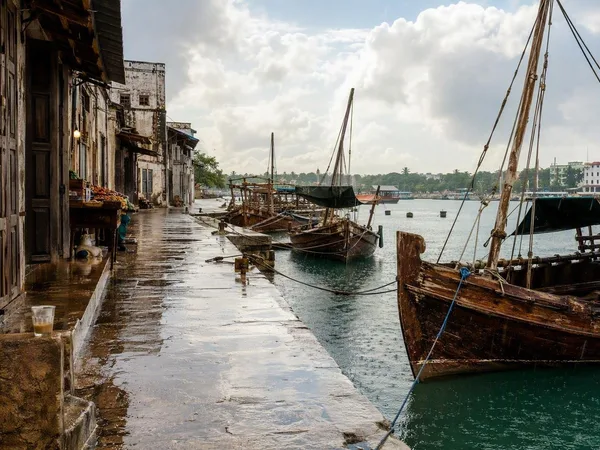 De regen achterna door Stone Town