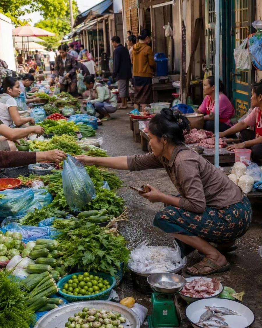 Van Talad Sao naar de Mekong in Luang Prabang