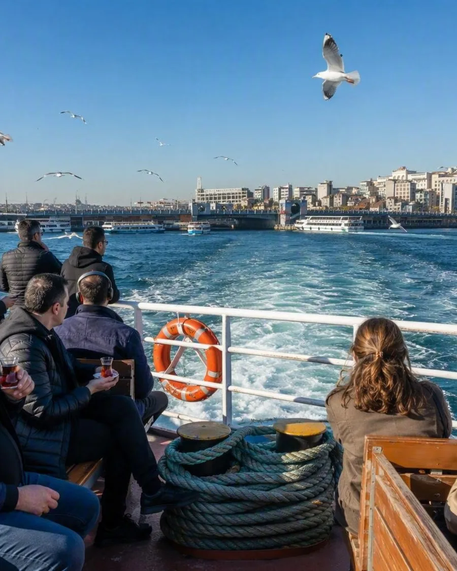 De eerste oversteek van Kadıköy naar Karaköy