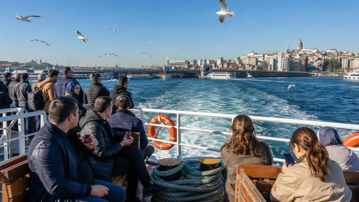 De eerste oversteek van Kadıköy naar Karaköy