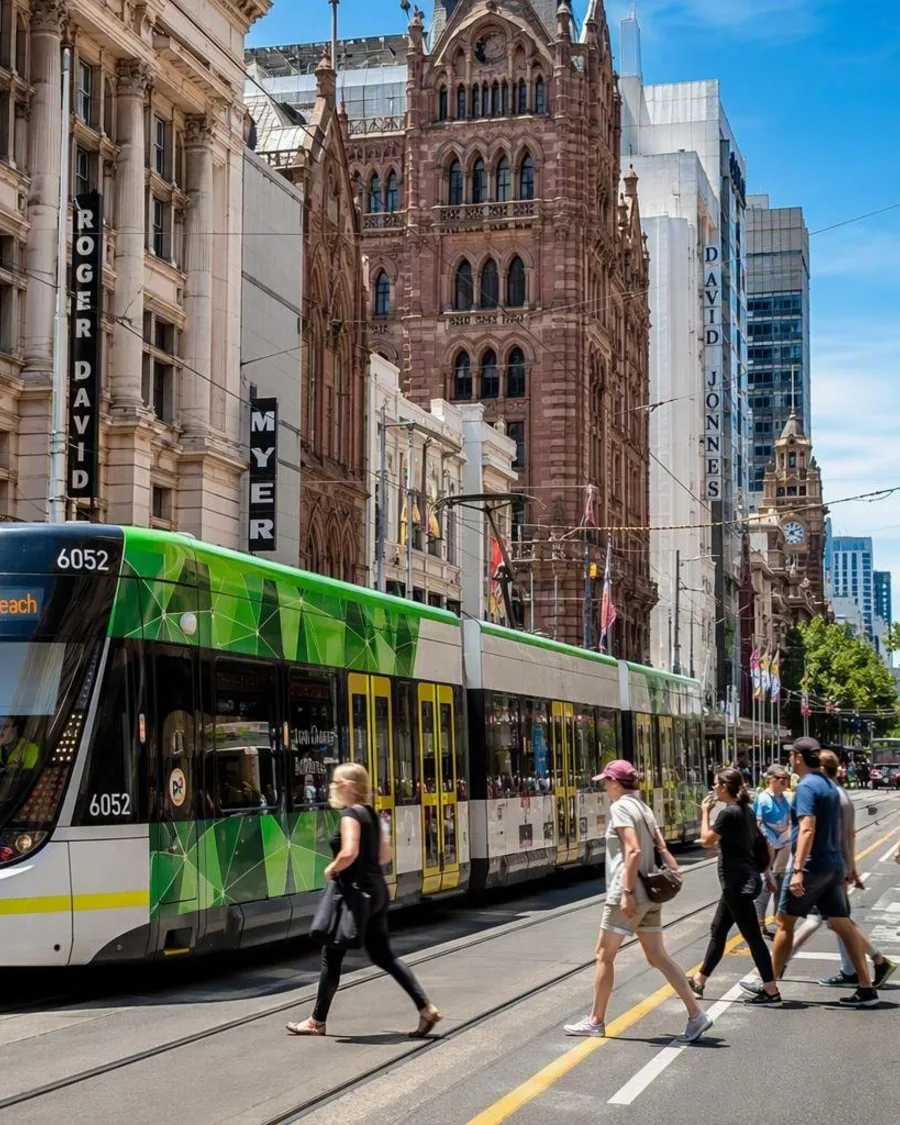 Met tramlijn 96 van East Brunswick naar St Kilda
