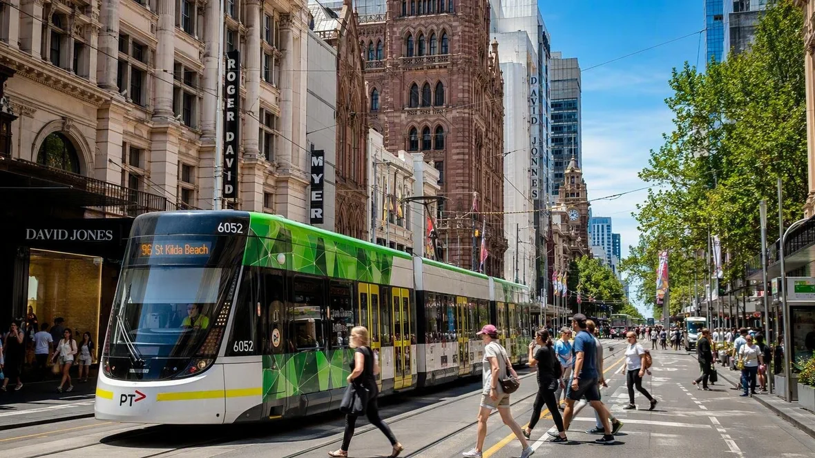 Met tramlijn 96 van East Brunswick naar St Kilda